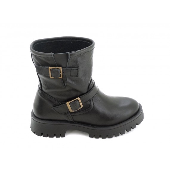 BOTIN MOTERO HEBILLAS PIEL NEGRA